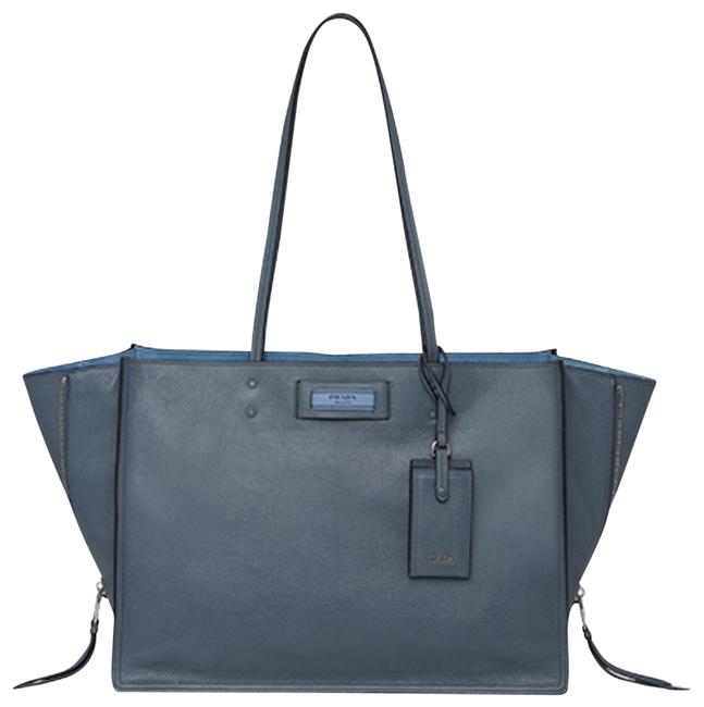 Prada Etiquette Grey Leather Tote