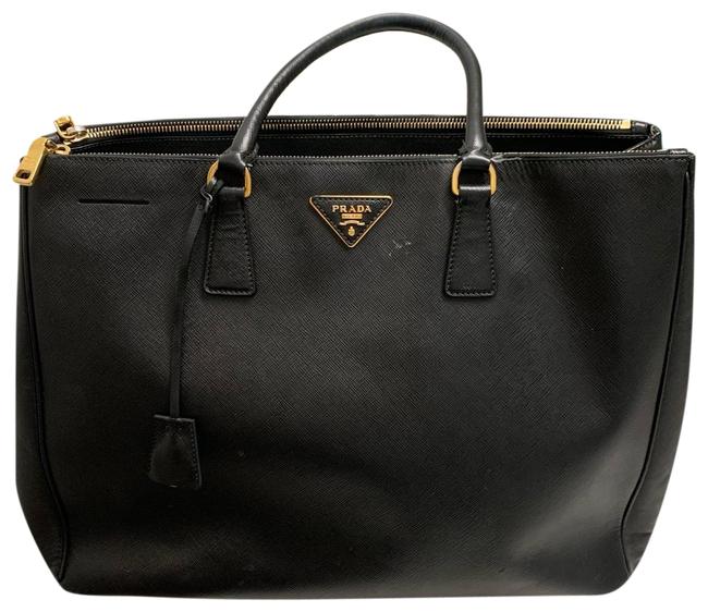 Prada Extra Large Black Leather Tote