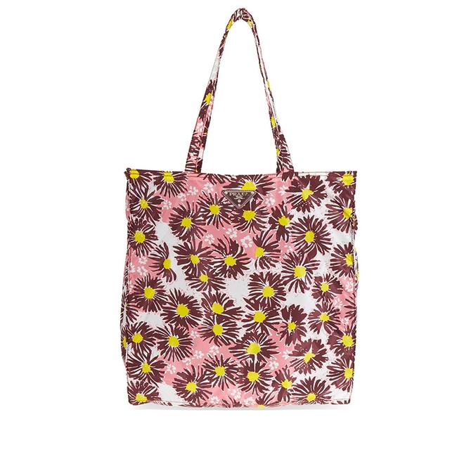 Prada Floral Nylon Pink Tote