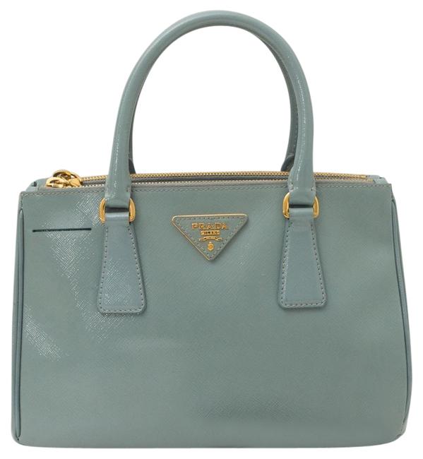 Prada Galleria Bag Double Saffiano Vernice Small Zip Leather Tote