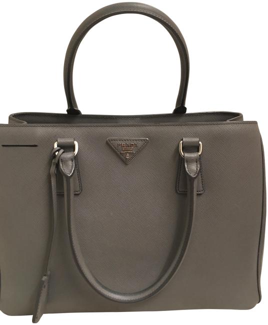 Prada Galleria Bag Grey Leather Tote