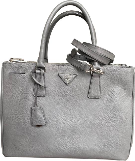 Prada Galleria Bag Medium Saffiano Gray Leather Tote