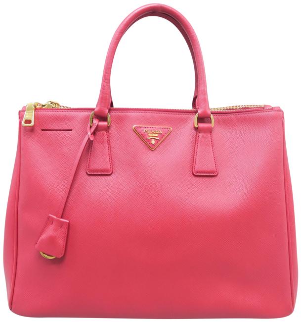 Prada Galleria Double Lux Large Red Calfskin Tote