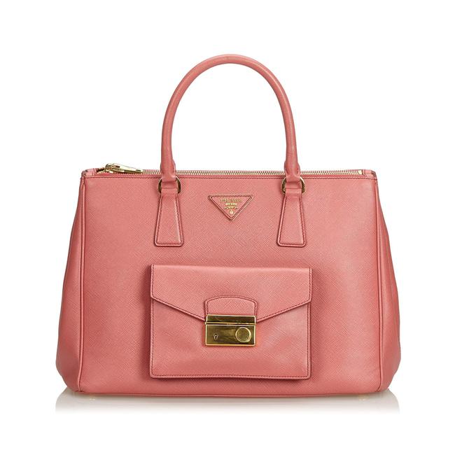 Prada Galleria Double Lux Pink Leather Tote