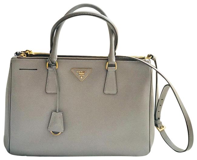 Prada Galleria Double Lux Zip Saffiano Leather Tote