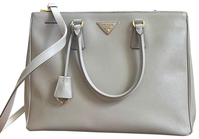 Prada Galleria Large Gray Saffiano Leather Tote