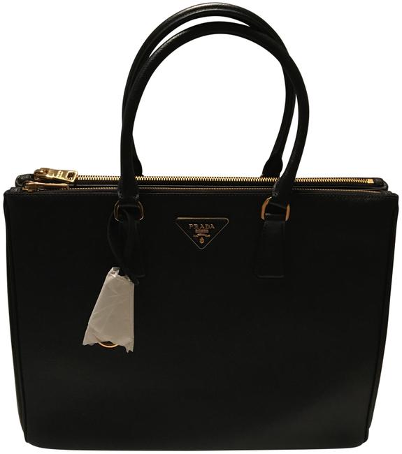 Prada Galleria Large Saffiano Black Leather Tote
