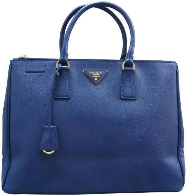 Prada Galleria Large Saffiano Darkblue Calfskin Leather Tote