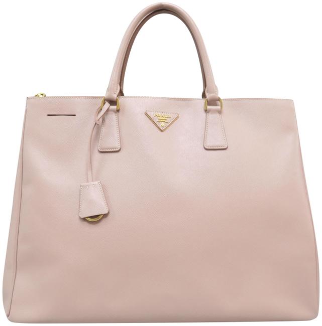 Prada Galleria Large Saffiano Peach Calfskin Tote