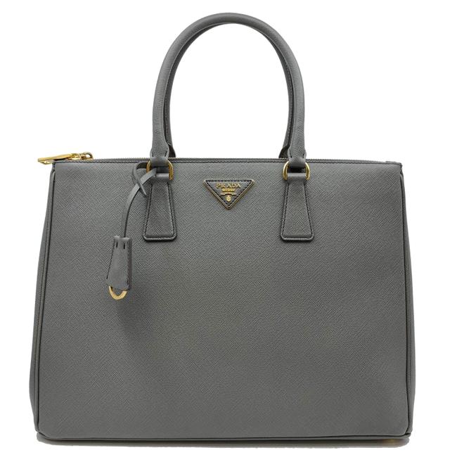 Prada Galleria Lux 1ba786nzv Grey Leather Tote