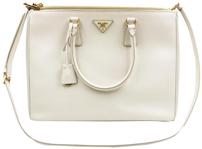 Prada Galleria Lux 1ba786nzv White Saffiano Leather Tote