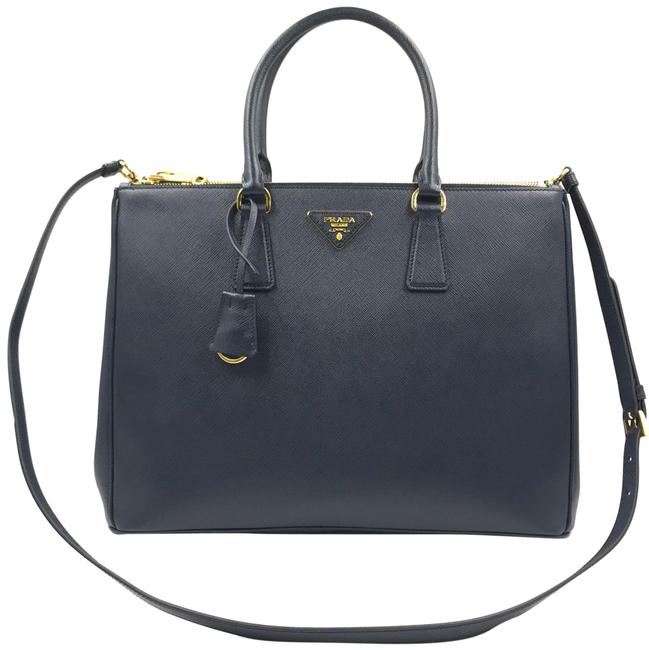 Prada Galleria Lux Blue Leather Tote
