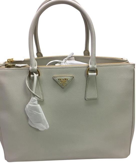 Prada Galleria Lux Cream Saffiano Leather Tote