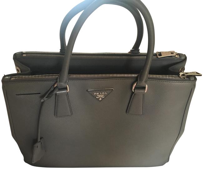Prada Galleria Lux Medium Gray Saffiano Leather Tote