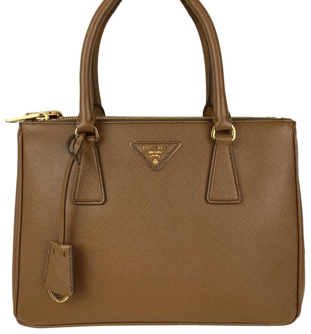 Prada Galleria Lux New Small Cannella Tan Saffiano Leather Tote