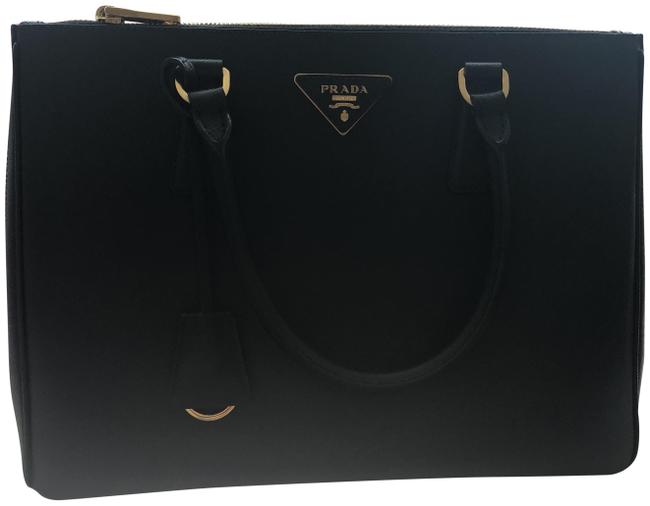 Prada Galleria Medium Black Saffiano Leather Tote