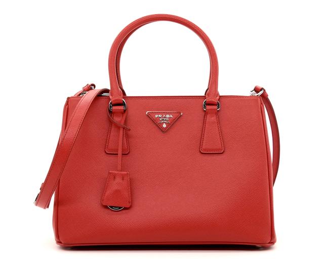 Prada Galleria Shoulder Bag Medium Red Saffiano Leather Tote