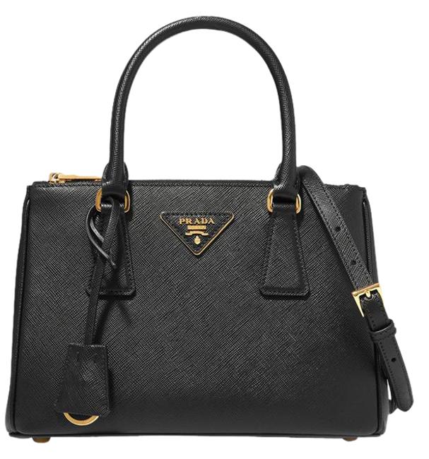 Prada Galleria Mini Black Textured Leather Tote