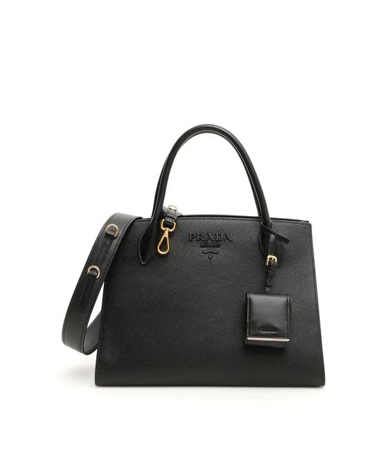 Prada New Cr Monochrome Handbag Black Leather Tote