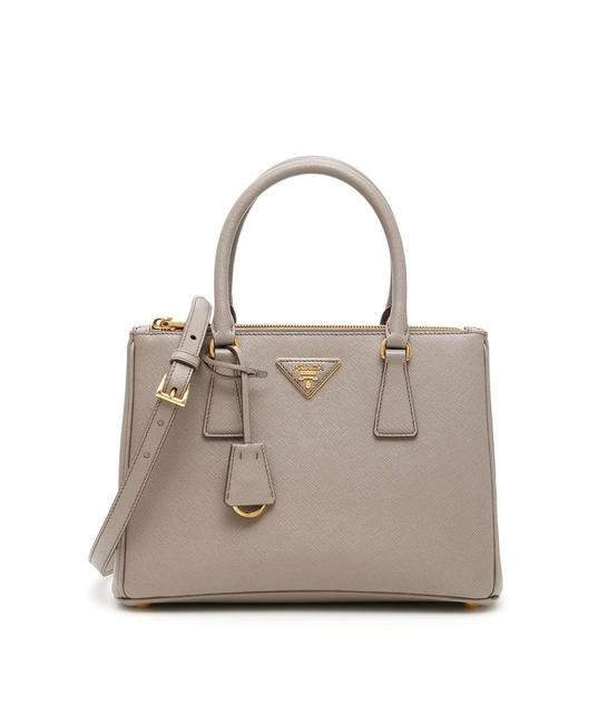 Prada Galleria New Cr Saffiano Gray Leather Tote