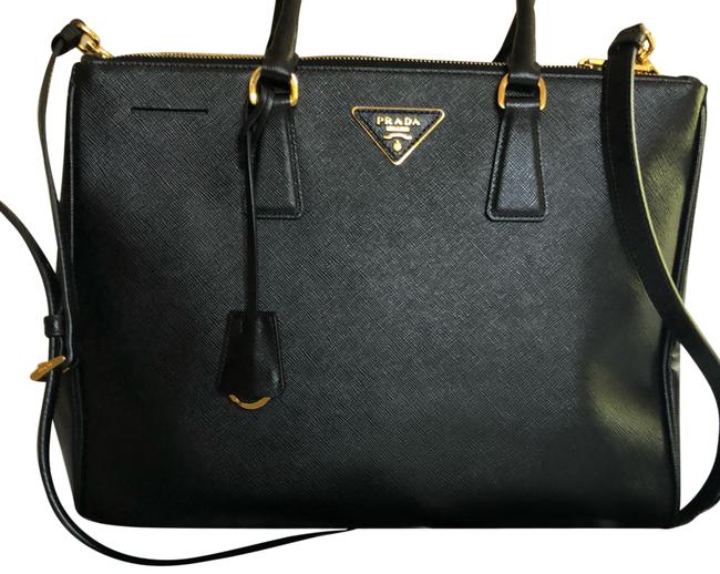 Prada Galleria Lux Saffiano Large Black Leather Tote
