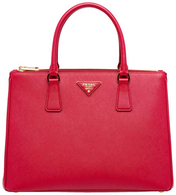 Prada Vernice Saffiano Leather Red Small Tote