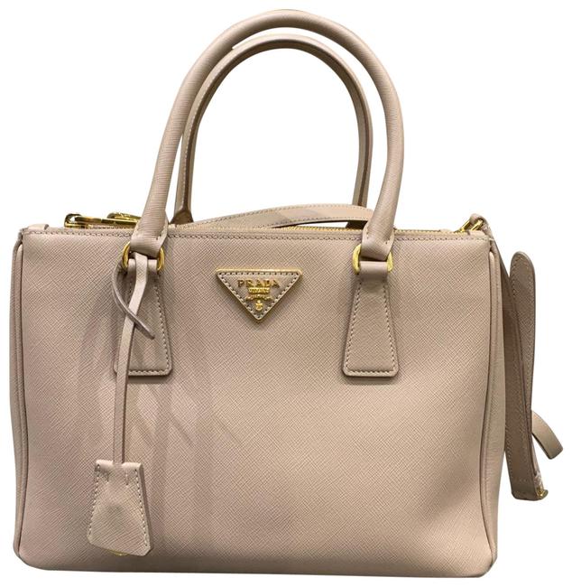 Prada Galleria Small Nude Saffiano Leather Tote