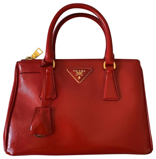 Prada Galleria Small Red Leather Tote