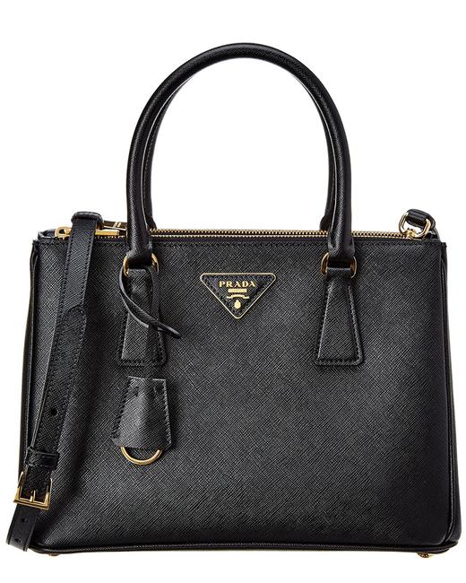 Prada Galleria Small Saffiano Black Leather Tote