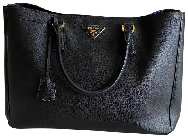 Prada Gardener Black Saffiano Leather Tote