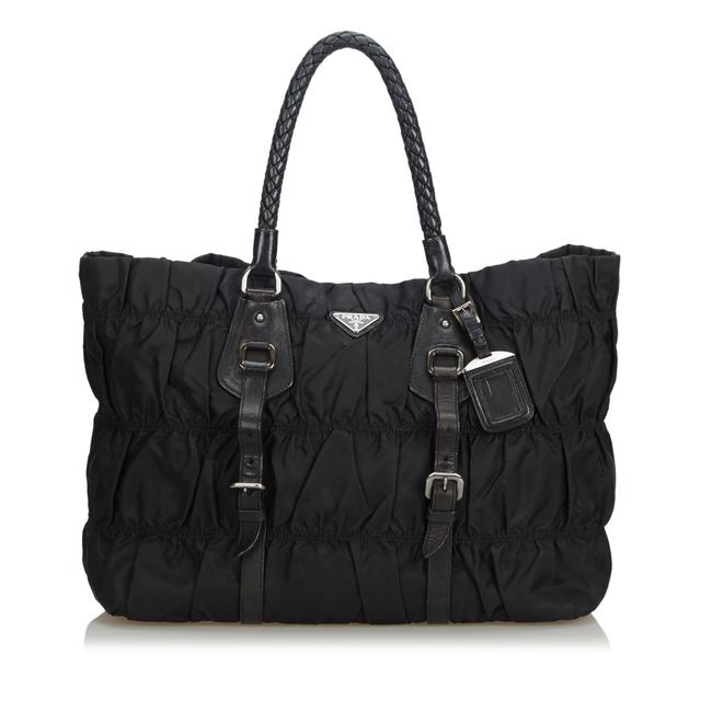 Prada Bag Gathered Black Nylon Tote