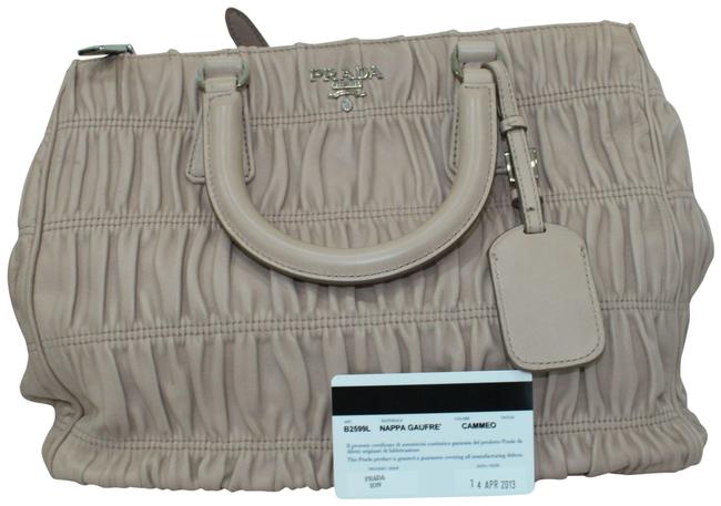 Prada Gaufre Nappa Beige Leather Tote