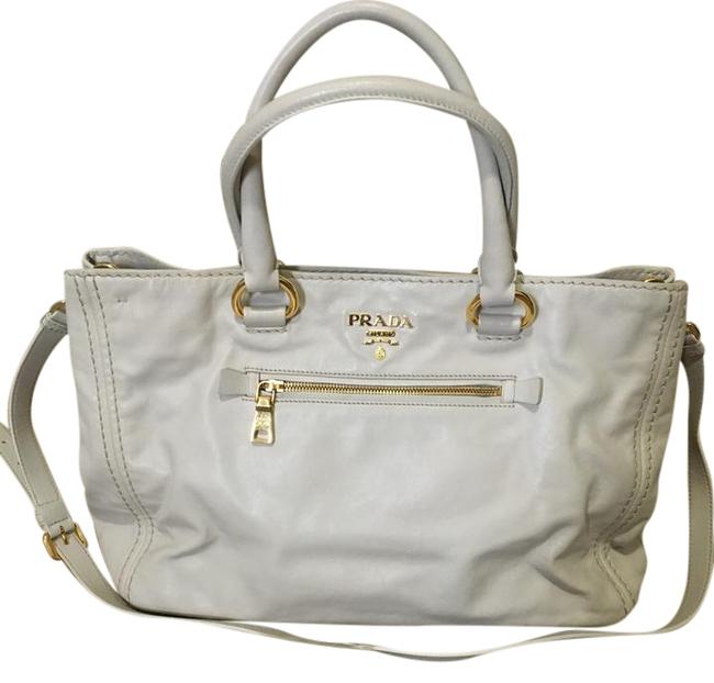 Prada Ghiaccio White Soft Calf Tote