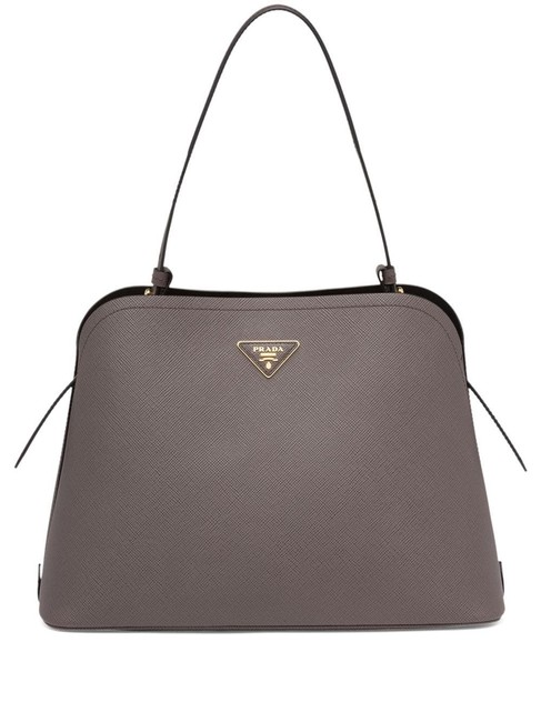Prada Gr Matinee Medium Handbag Gray Leather Tote