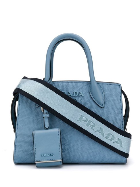 Prada Gr Saffiano Handbag Blue Leather Tote