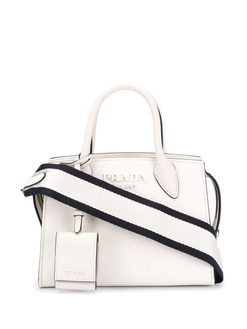 Prada Gr Saffiano Handbag White Leather Tote