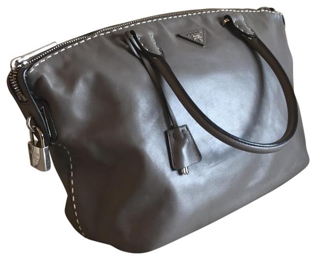 Prada Gray Leather Tote
