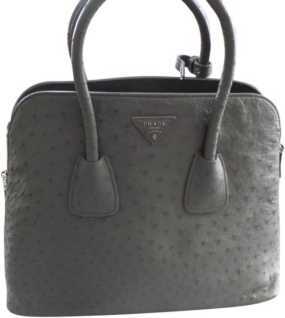 Prada Bag Gray Ostrich Tote