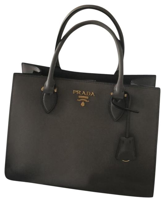 Prada Grey Saffiano Leather Tote