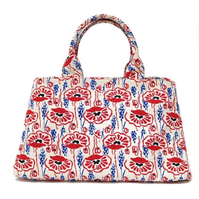 Prada Handbag Kanapa Multi color  Red Color  White Tote