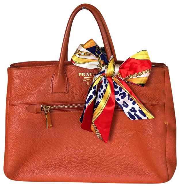Prada Handbag Orange Leather Tote