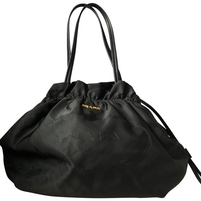 Prada Jacquard Black Nylon Tote