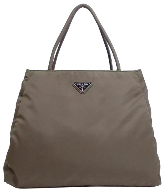 Prada Khaki Nylon Tote