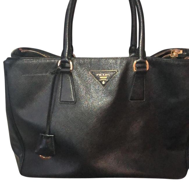 Prada L Black Saffiano Leather Tote