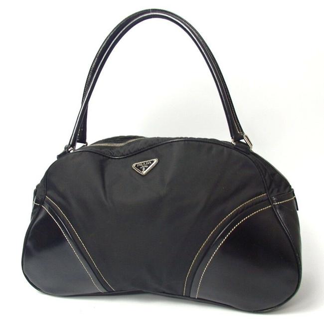 Prada Bag Large Leather Black Nylon Tote