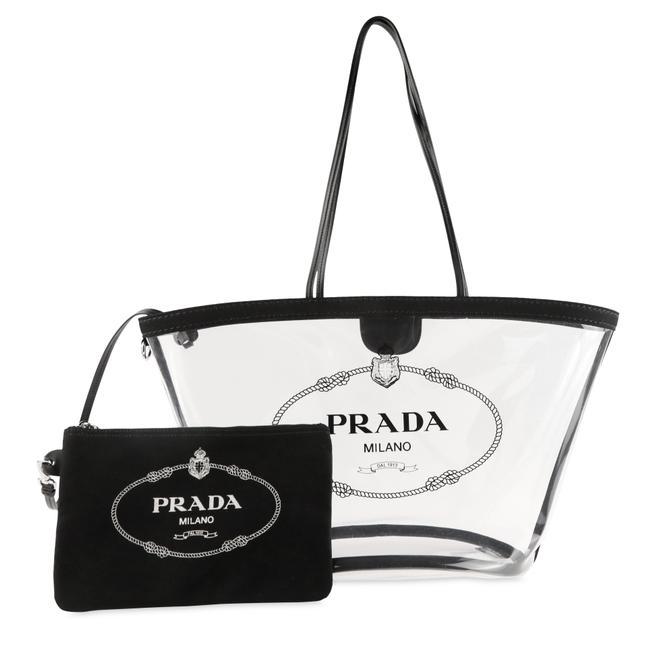 Prada Large Plexy Shopping Black Pvc Tote