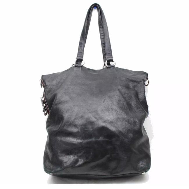 Prada Large Shoulder Black Leather Tote