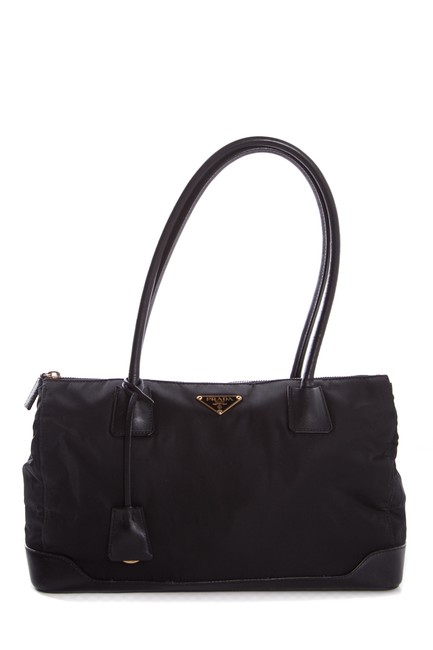 Prada Leather trimmed Nylon Tessuto Black Tote