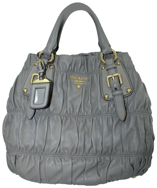 Prada Light Nappa Gaufre Brown Leather Tote