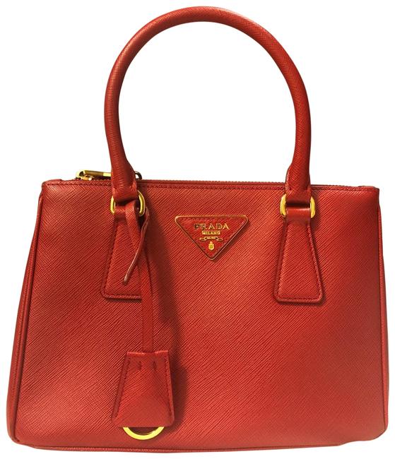 Prada Like New Red Saffiano Leather Tote